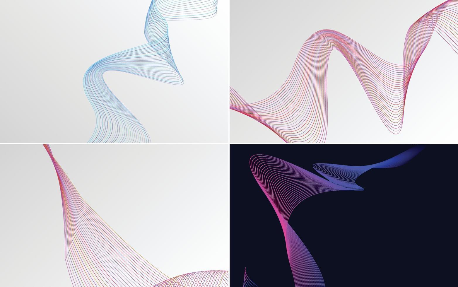 Collection of geometric minimal lines pattern set vector