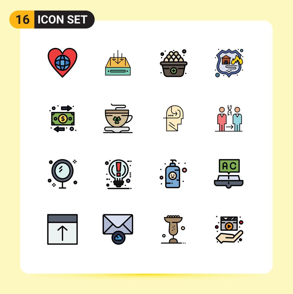 Stock Vector Icon Pack of 16 Line Signs and Symbols for storage hosting container firewall egg Editable Creative Vector Design Elements