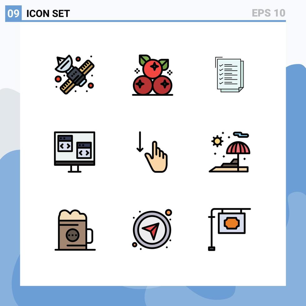 9 Creative Icons Modern Signs and Symbols of development computer thanksgiving coding notepad Editable Vector Design Elements