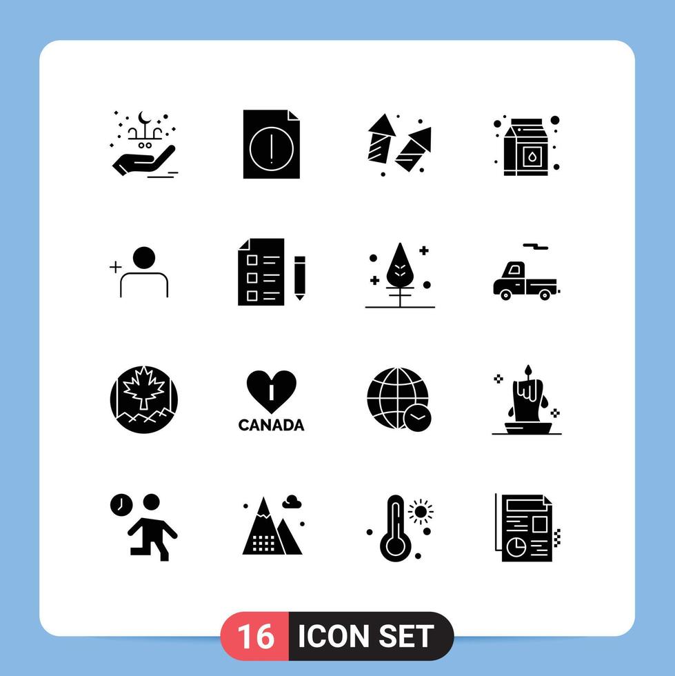 User Interface Pack of 16 Basic Solid Glyphs of instagram pack christmas package new year Editable Vector Design Elements