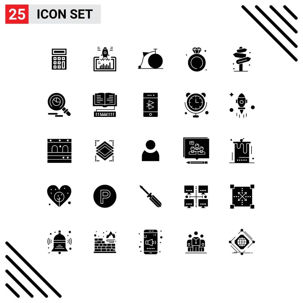 25 Creative Icons Modern Signs and Symbols of direction wedding bicycle ring diamond Editable Vector Design Elements