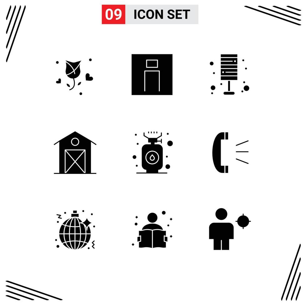 9 Universal Solid Glyph Signs Symbols of farm autumn person home furniture Editable Vector Design Elements