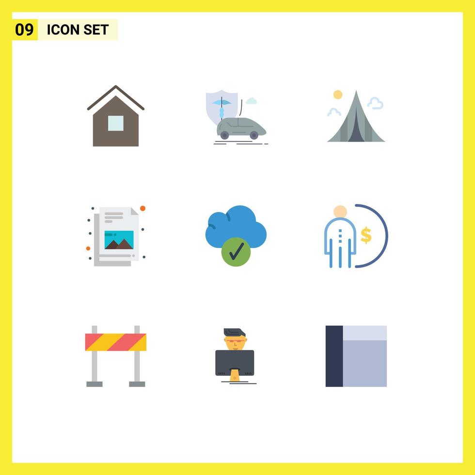 Universal Icon Symbols Group of 9 Modern Flat Colors of picture document transport martyrs estate Editable Vector Design Elements