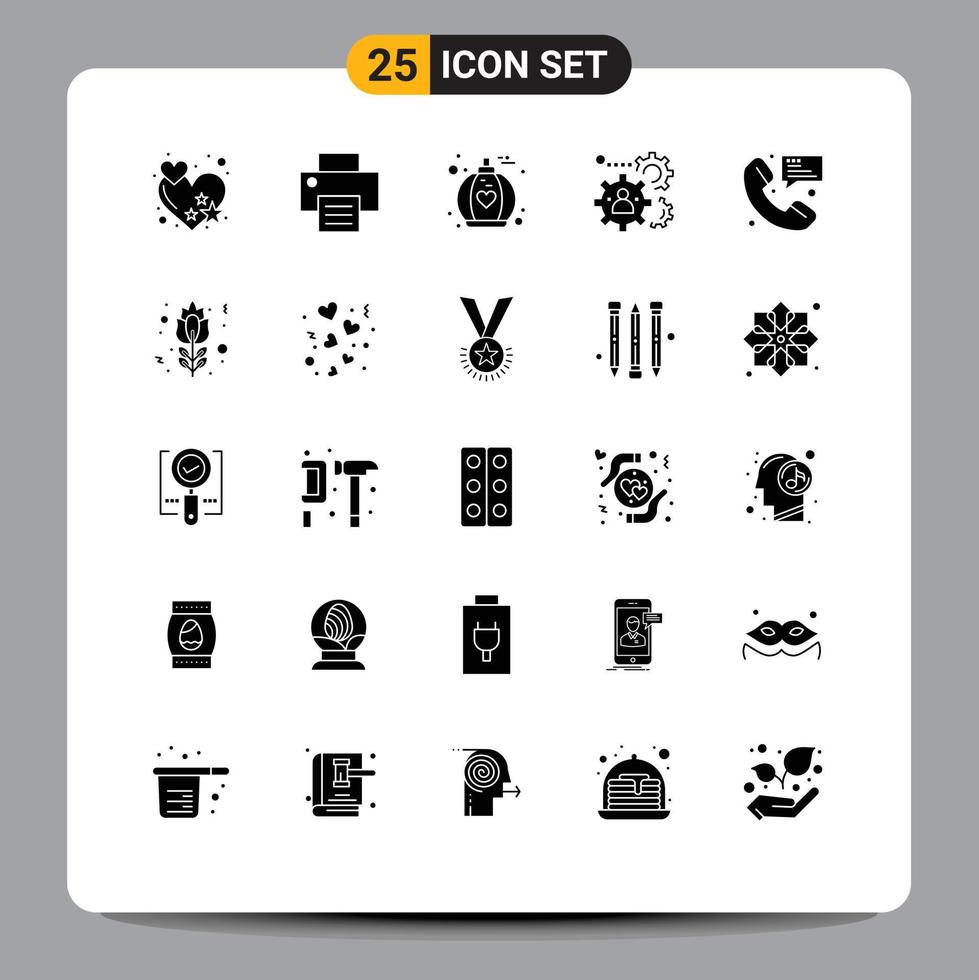 25 iconos creativos signos y símbolos modernos de comunicación contacto perfume llamada equipo elementos de diseño vectorial editables vector