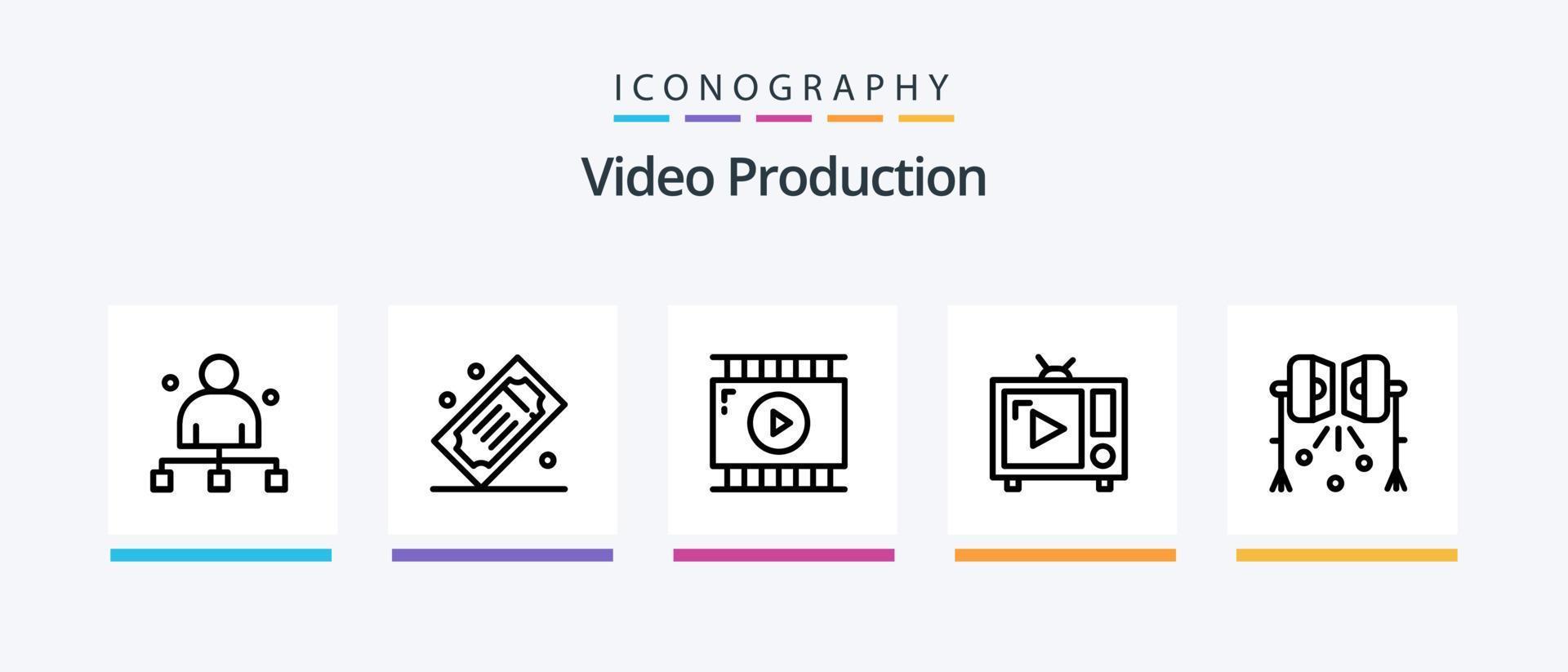 paquete de iconos de la línea de producción de video 5 que incluye fotografía. cámara antigua. altavoz. cabeza. jefe. diseño de iconos creativos vector