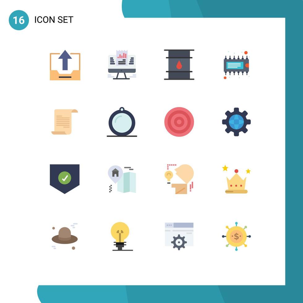 Set of 16 Modern UI Icons Symbols Signs for electronic component computer logistic cylinder Editable Pack of Creative Vector Design Elements