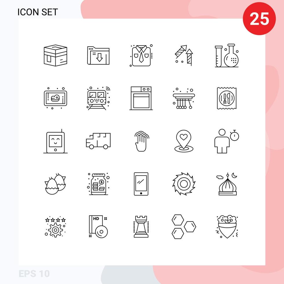 Universal Icon Symbols Group of 25 Modern Lines of disease chinese download china work wear Editable Vector Design Elements