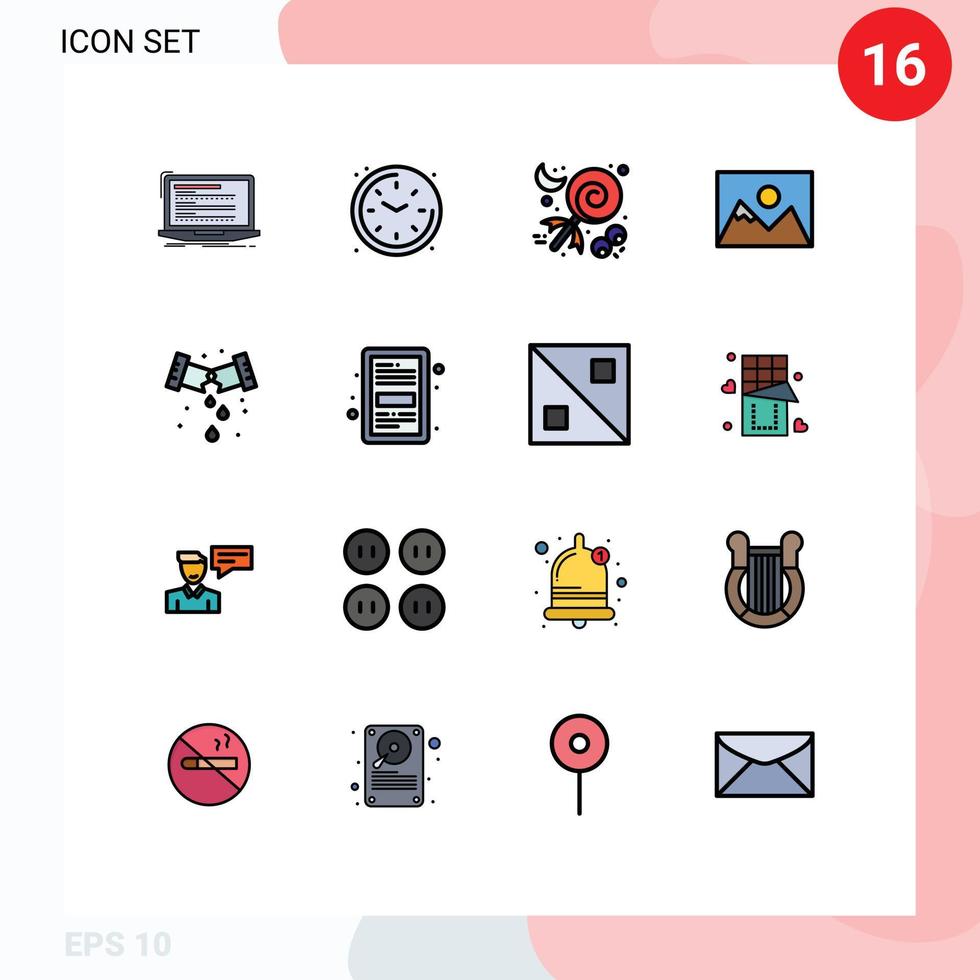 Stock Vector Icon Pack of 16 Line Signs and Symbols for leak photographer watch photo holiday Editable Creative Vector Design Elements