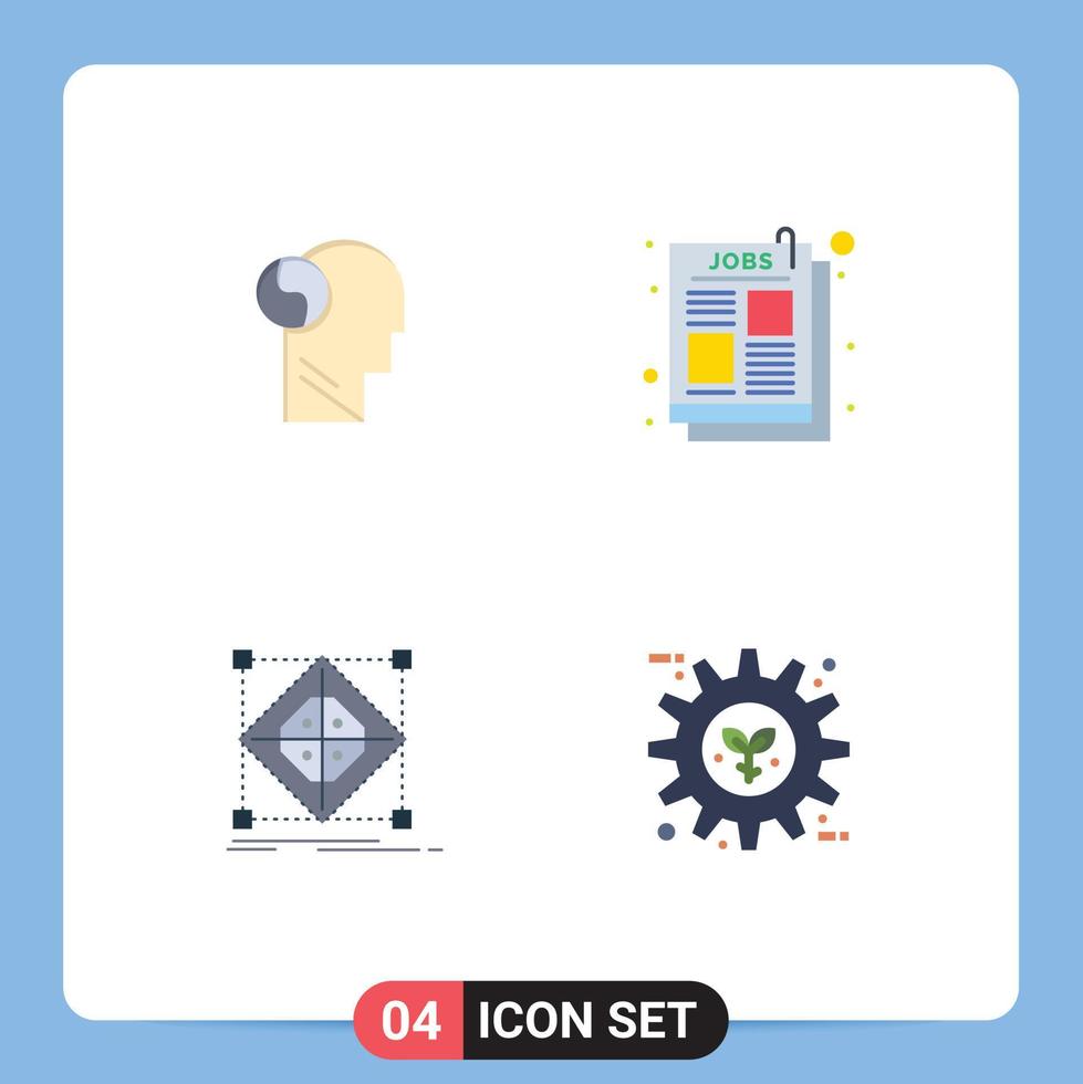 Universal Icon Symbols Group of 4 Modern Flat Icons of svg cluster mind post model Editable Vector Design Elements