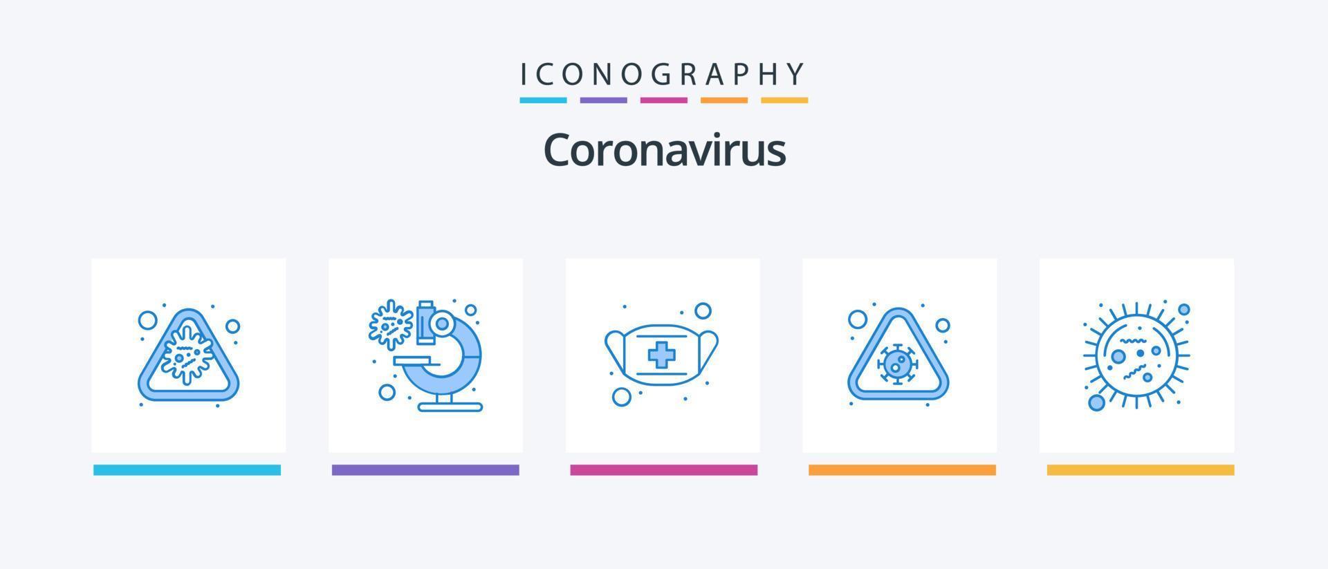 paquete de iconos coronavirus azul 5 que incluye alerta. advertencia. virus. darse cuenta. seguridad. diseño de iconos creativos vector