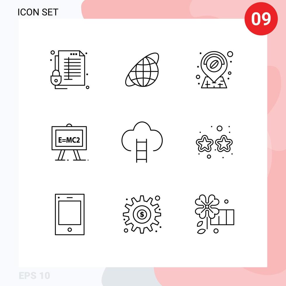 9 Creative Icons Modern Signs and Symbols of badges science formula universe science chemistry Editable Vector Design Elements