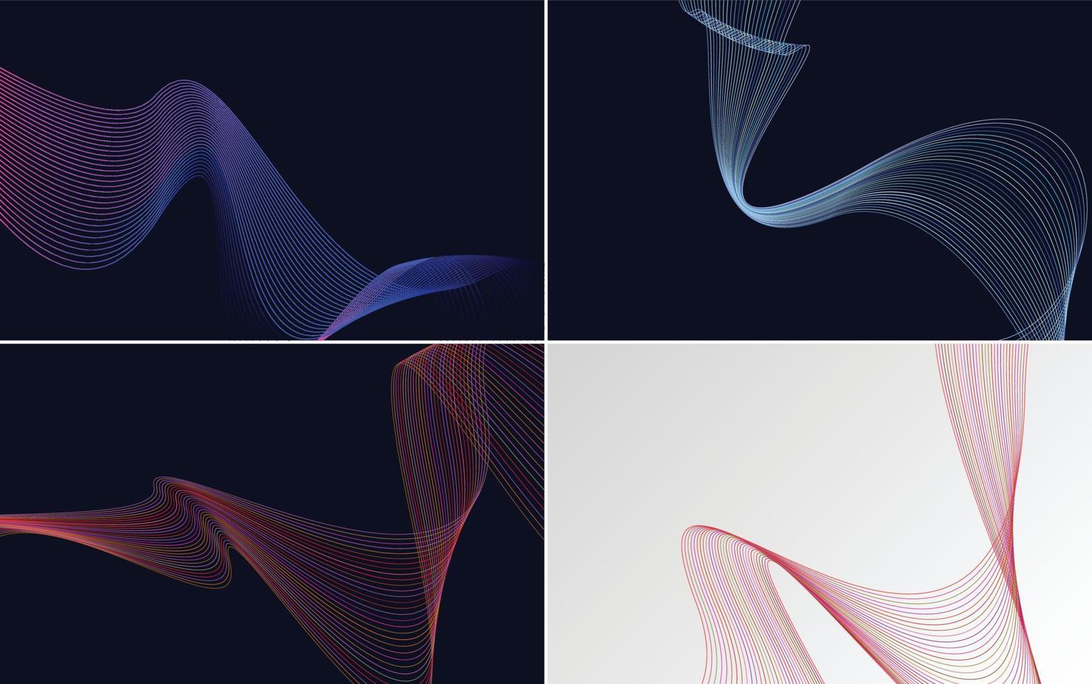 Collection of geometric minimal lines pattern set vector