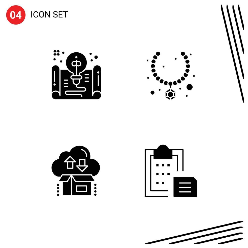 Creative Icons Modern Signs and Symbols of creative box form necklace gift Editable Vector Design Elements