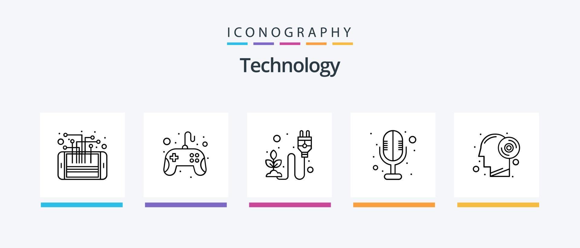 Technology Line 5 Icon Pack Including cloud. hardware. email. mouse. computer. Creative Icons Design vector