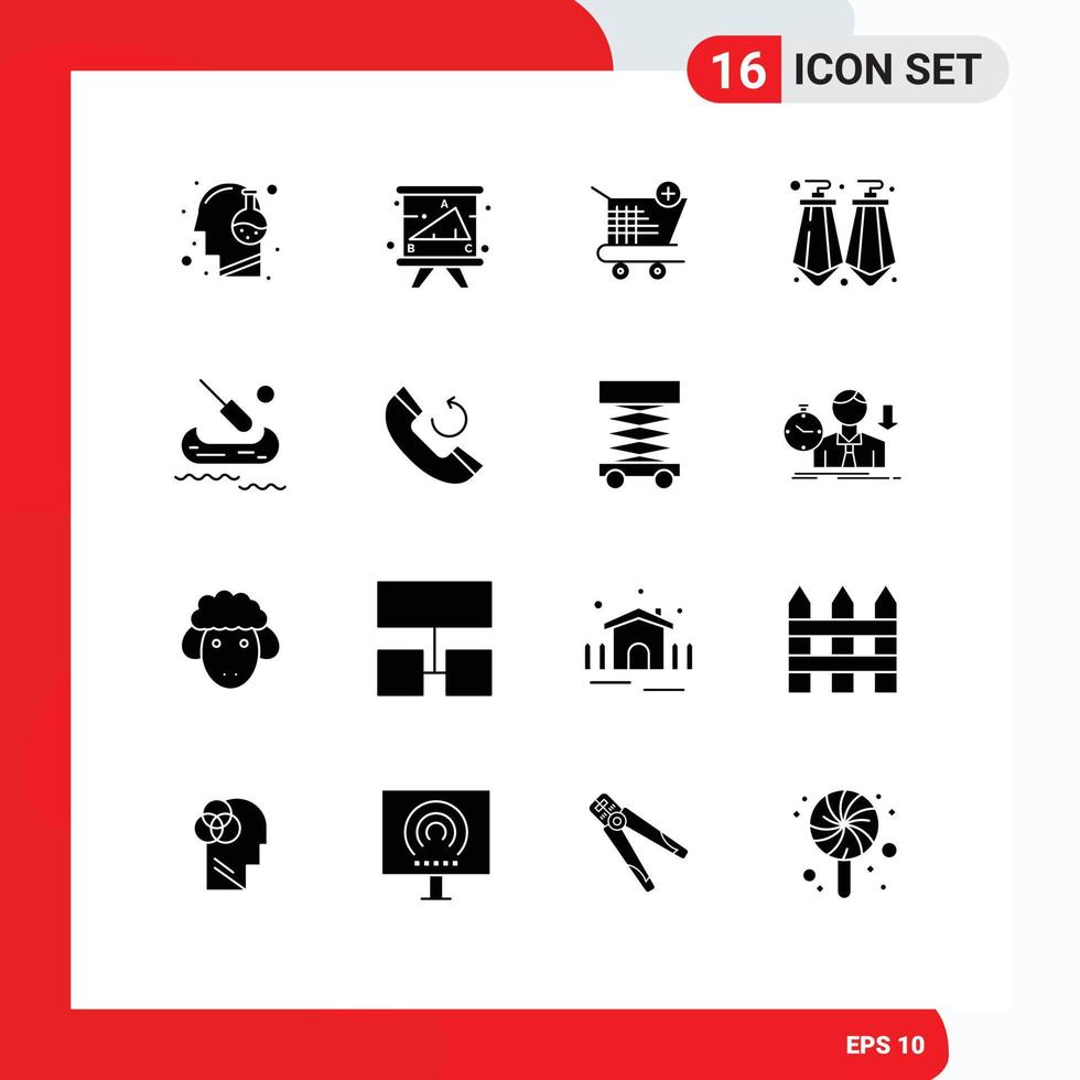 conjunto de 16 iconos de interfaz de usuario modernos símbolos signos para gemas de barco estudio pendientes tienda elementos de diseño vectorial editables vector