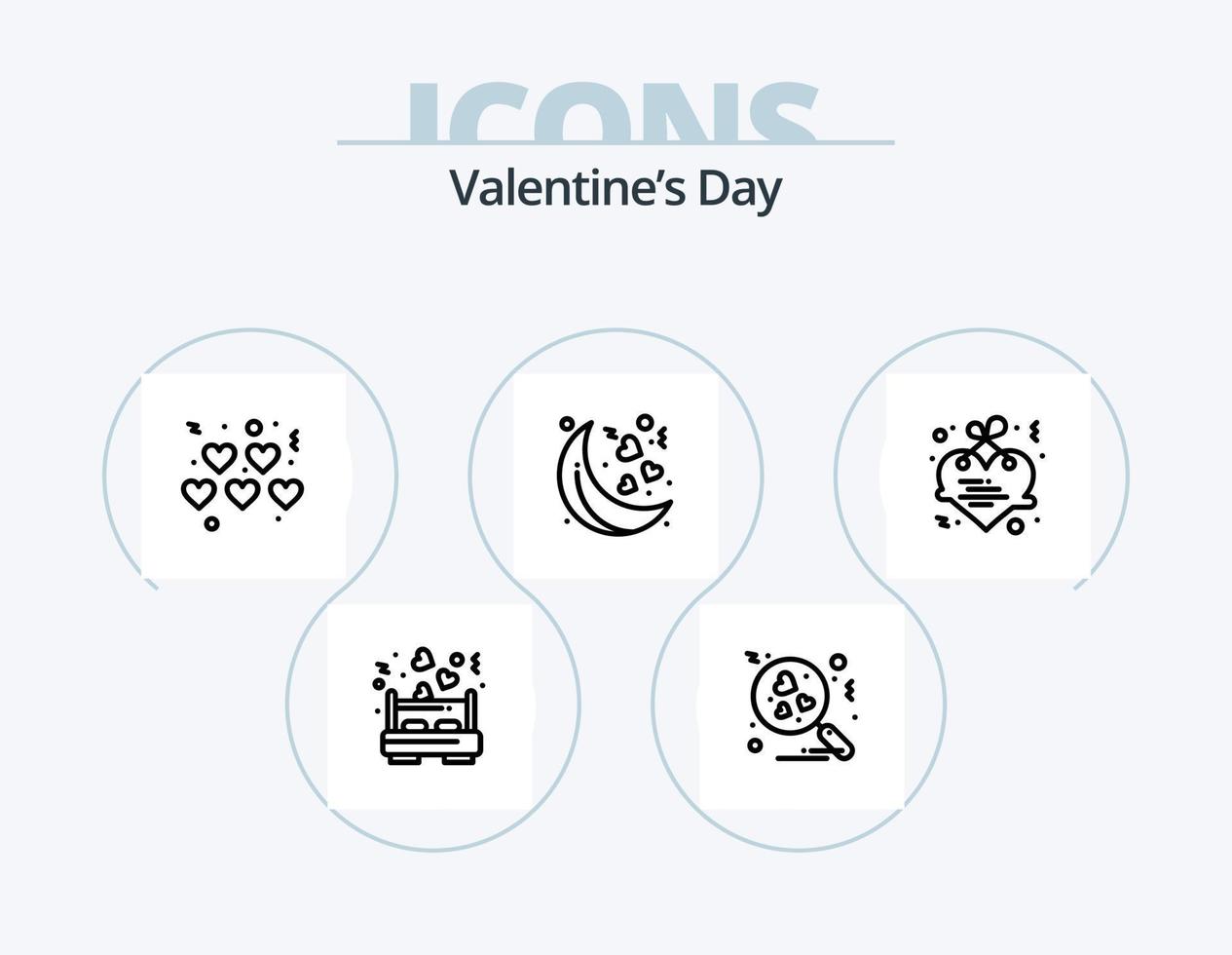 paquete de iconos de línea de día de san valentín 5 diseño de iconos. . corazón. san valentin círculo. amar vector