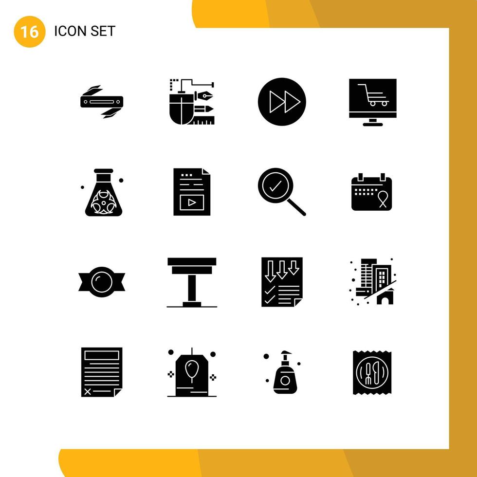 Universal Icon Symbols Group of 16 Modern Solid Glyphs of startup product scale development arrows right Editable Vector Design Elements