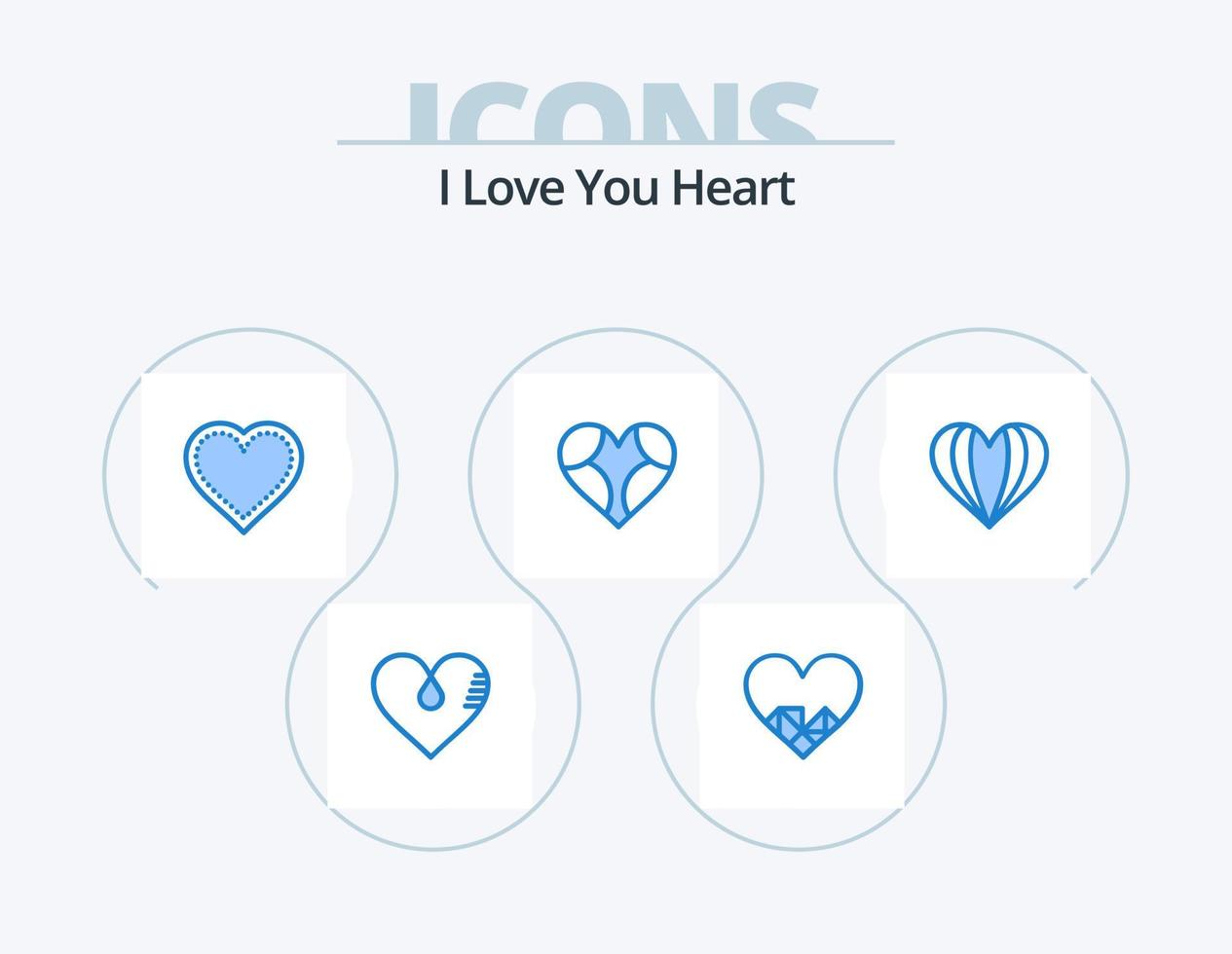 Heart Blue Icon Pack 5 Icon Design. like. love. chocolate. heart. favorite vector