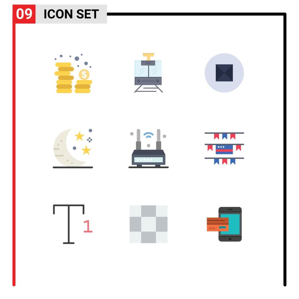 Universal Icon Symbols Group of 9 Modern Flat Colors of technology internet ancient party drink Editable Vector Design Elements