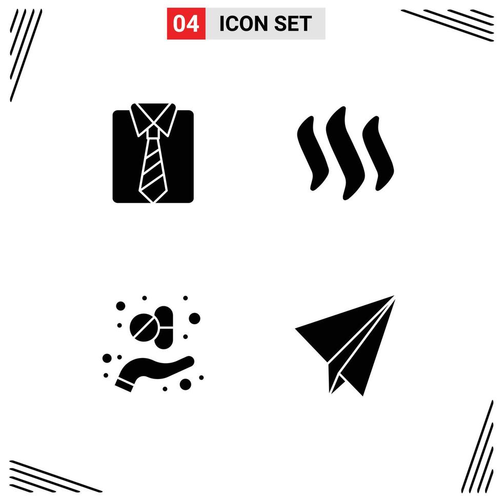 4 Thematic Vector Solid Glyphs and Editable Symbols of clothes alternative fathers day crypto herb Editable Vector Design Elements