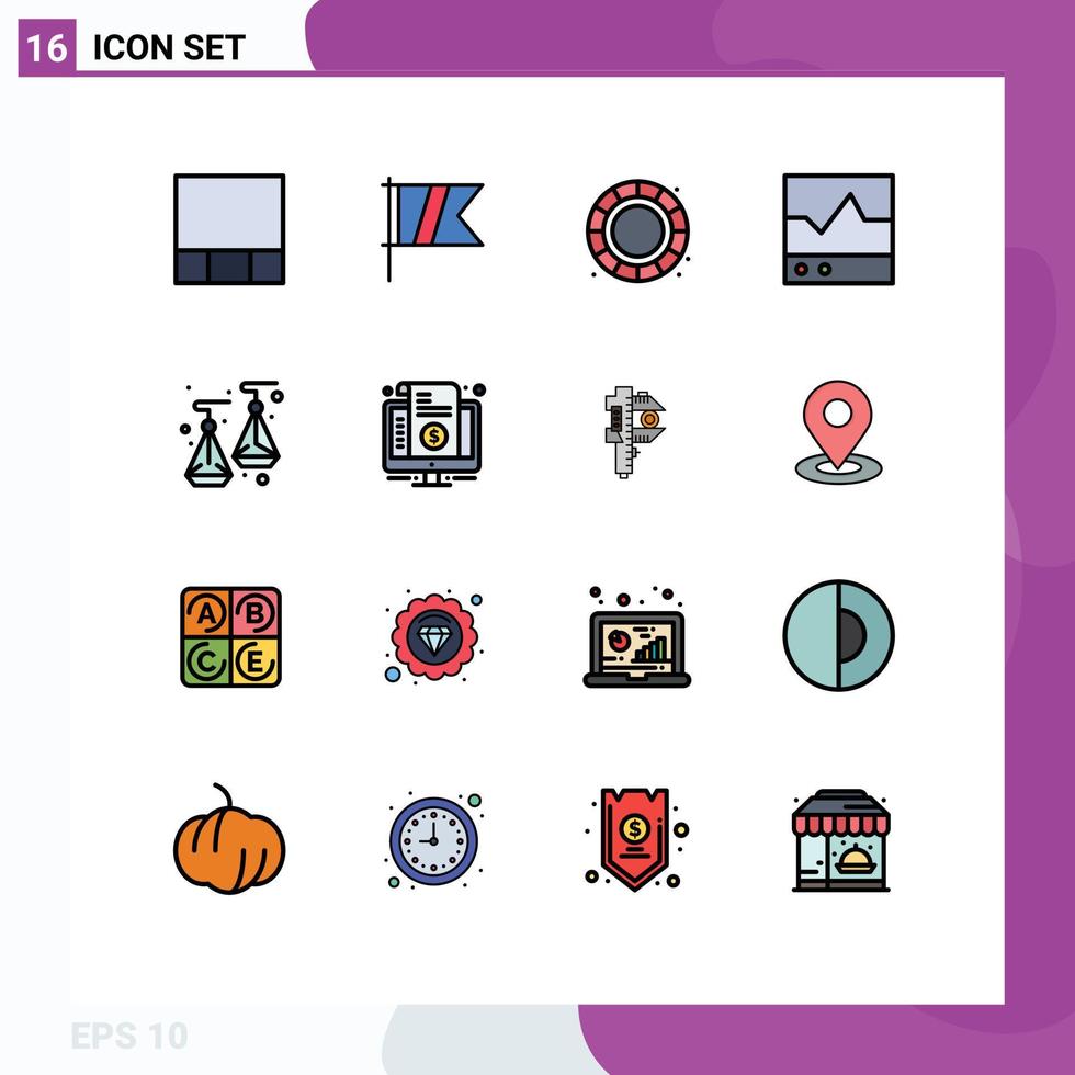 Set of 16 Modern UI Icons Symbols Signs for bill jewelry process earrings products Editable Creative Vector Design Elements