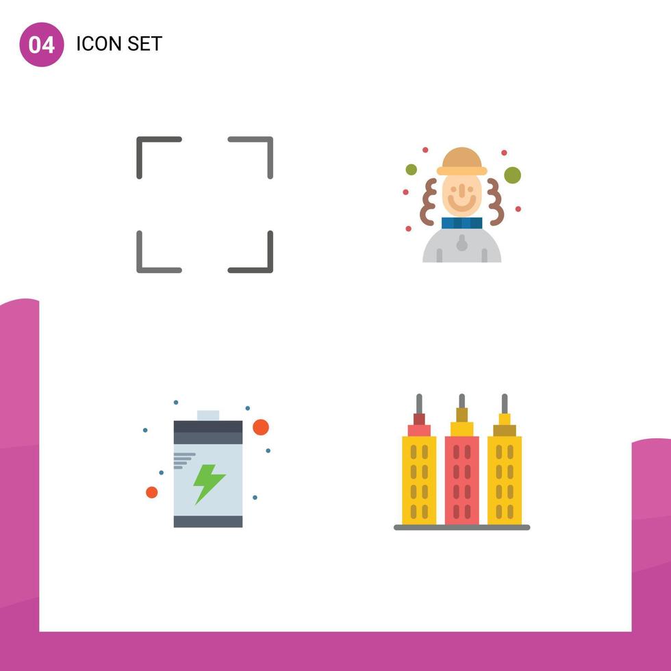 4 Creative Icons Modern Signs and Symbols of full device harlequin hat construction Editable Vector Design Elements