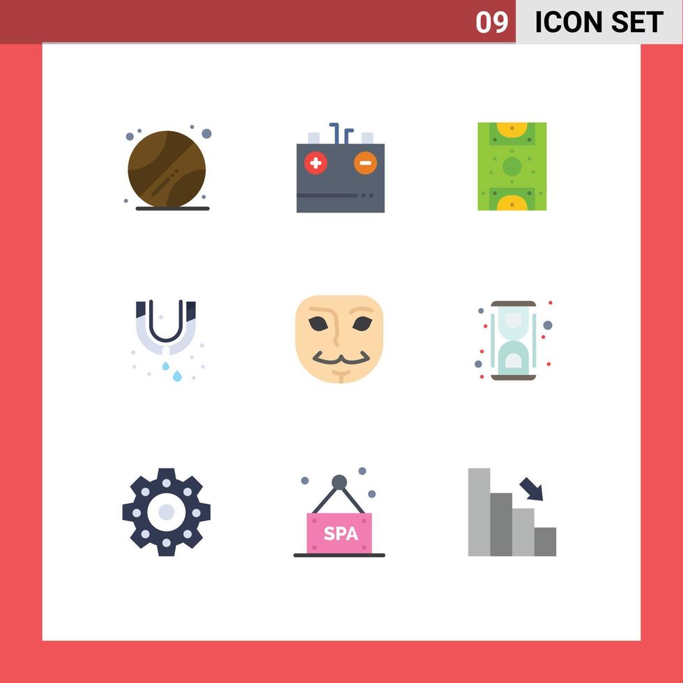 Modern Set of 9 Flat Colors and symbols such as face plumbing entertainment plumber leak Editable Vector Design Elements
