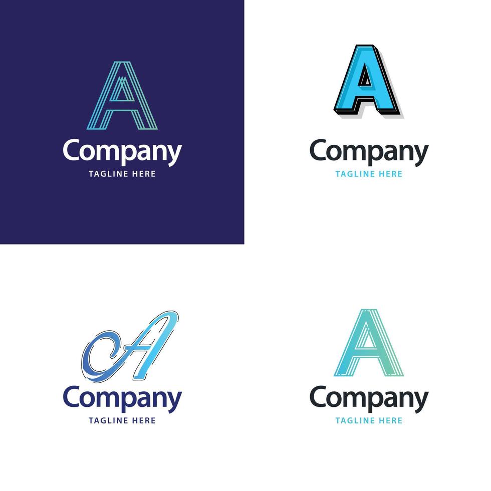 Letter A Big Logo Pack Design Creative Modern logos design for your business vector