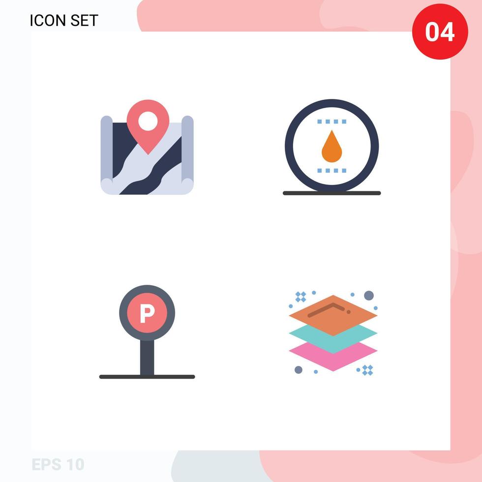 4 Universal Flat Icon Signs Symbols of map hotel google nature service Editable Vector Design Elements