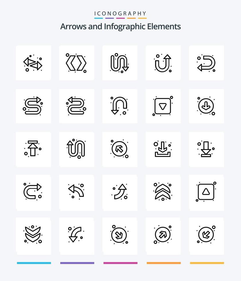 Creative Arrow 25 OutLine icon pack  Such As indicator. arrows. arrow. left. sign vector