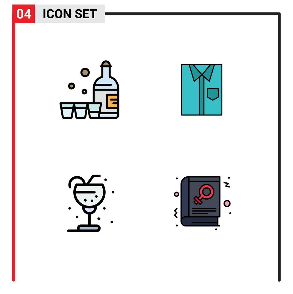 4 Creative Icons Modern Signs and Symbols of drink formal ireland clothing beverage Editable Vector Design Elements