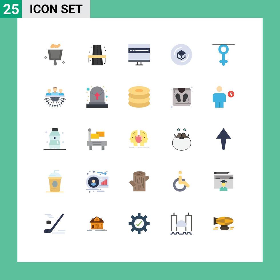 25 Creative Icons Modern Signs and Symbols of gender learning computer knowledge education Editable Vector Design Elements