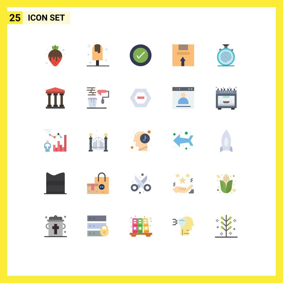 Universal Icon Symbols Group of 25 Modern Flat Colors of package handle sweet delivery wireframe Editable Vector Design Elements