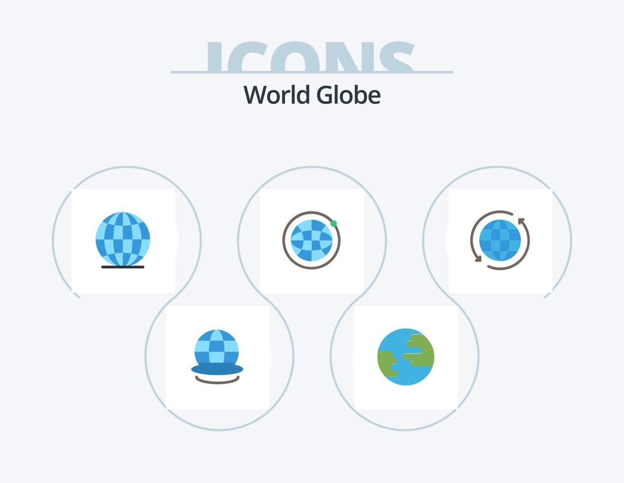paquete de iconos planos de globo 5 diseño de iconos. flecha. Internet. globo. globo. mundo vector