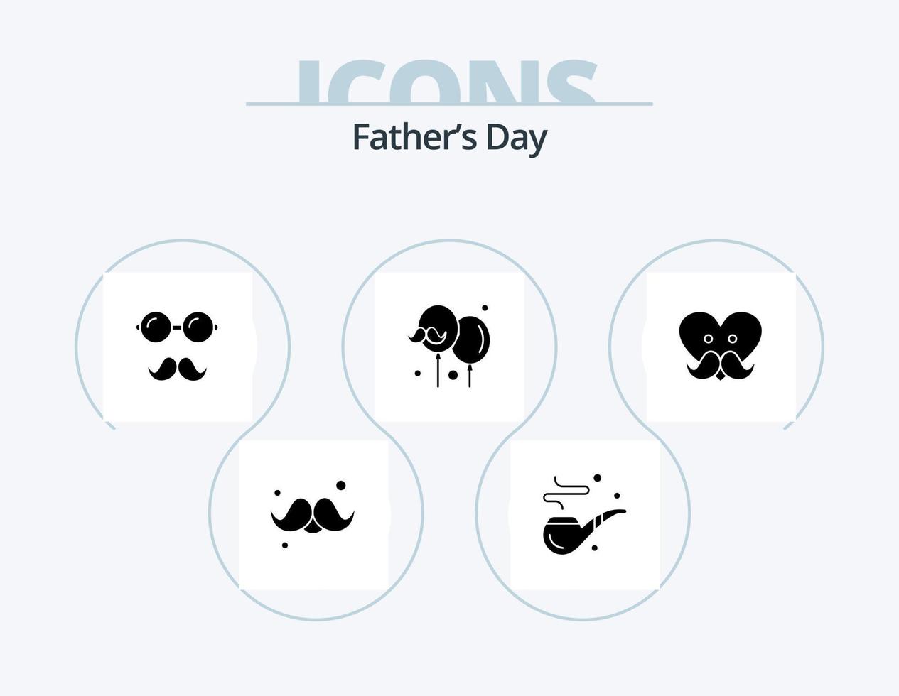 Fathers Day Glyph Icon Pack 5 Icon Design. dad. father. fathers. dad. specs vector