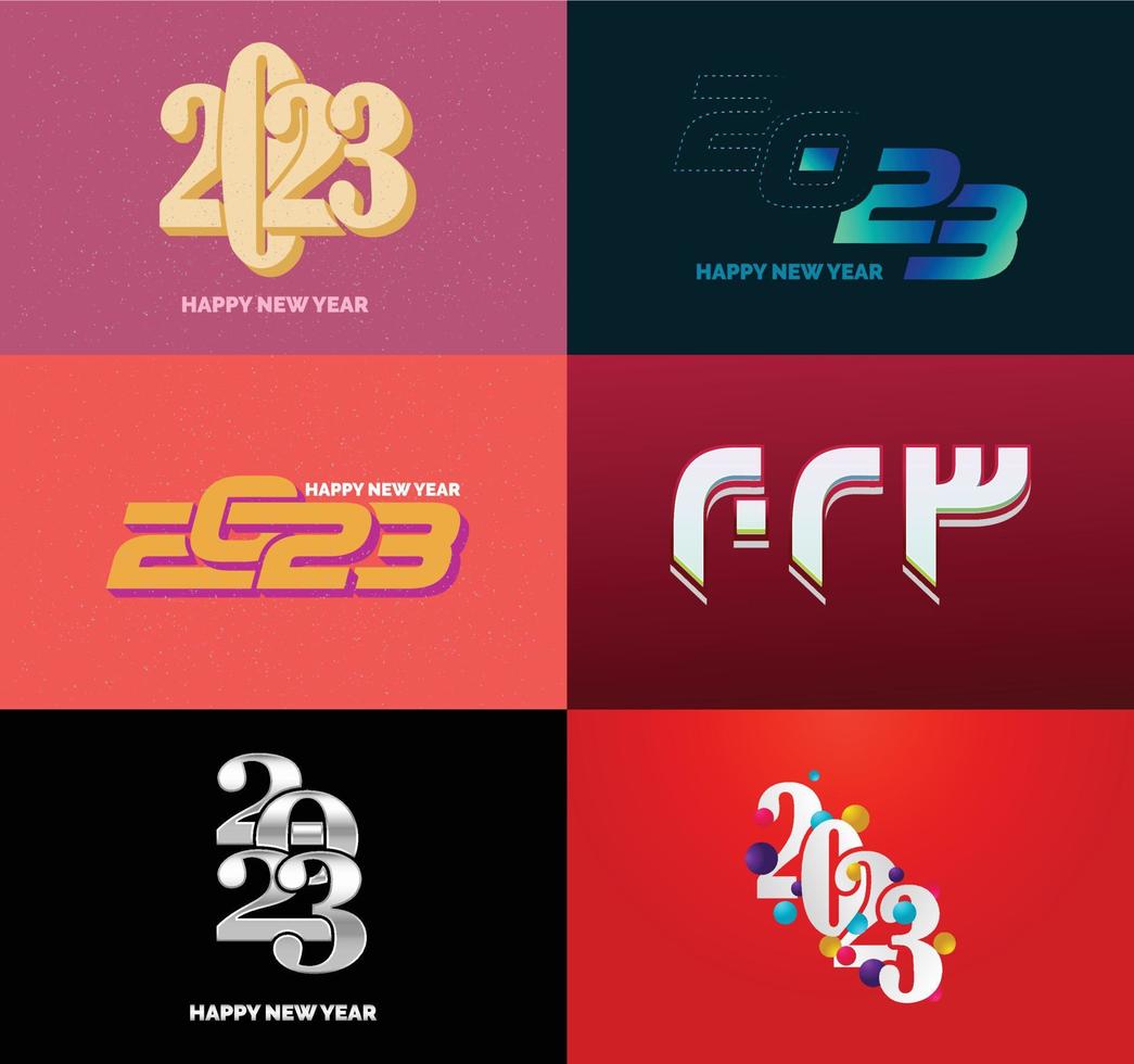 Big Set of 2023 Happy New Year logo text design 2023 number design template vector