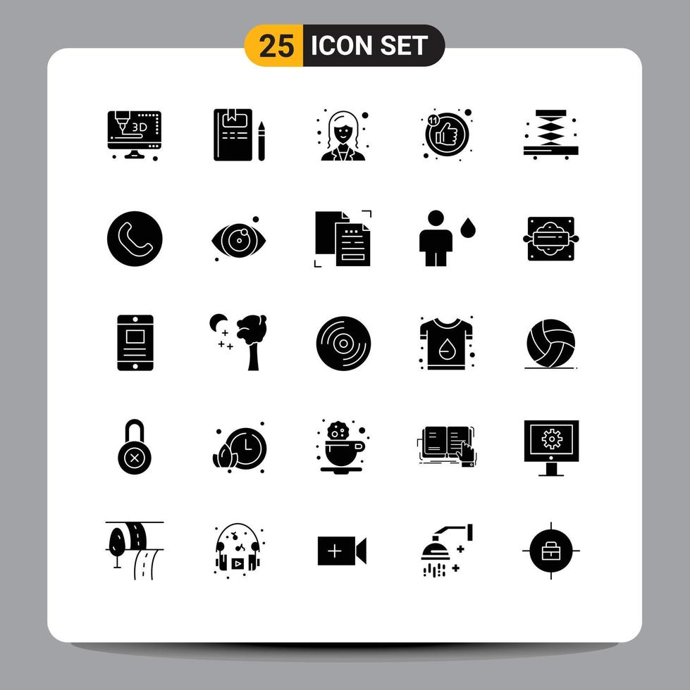 25 Solid Glyph concept for Websites Mobile and Apps handset tools female industry thumb Editable Vector Design Elements
