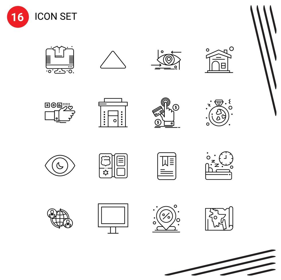 16 Creative Icons Modern Signs and Symbols of technology real estate advanced house technology Editable Vector Design Elements