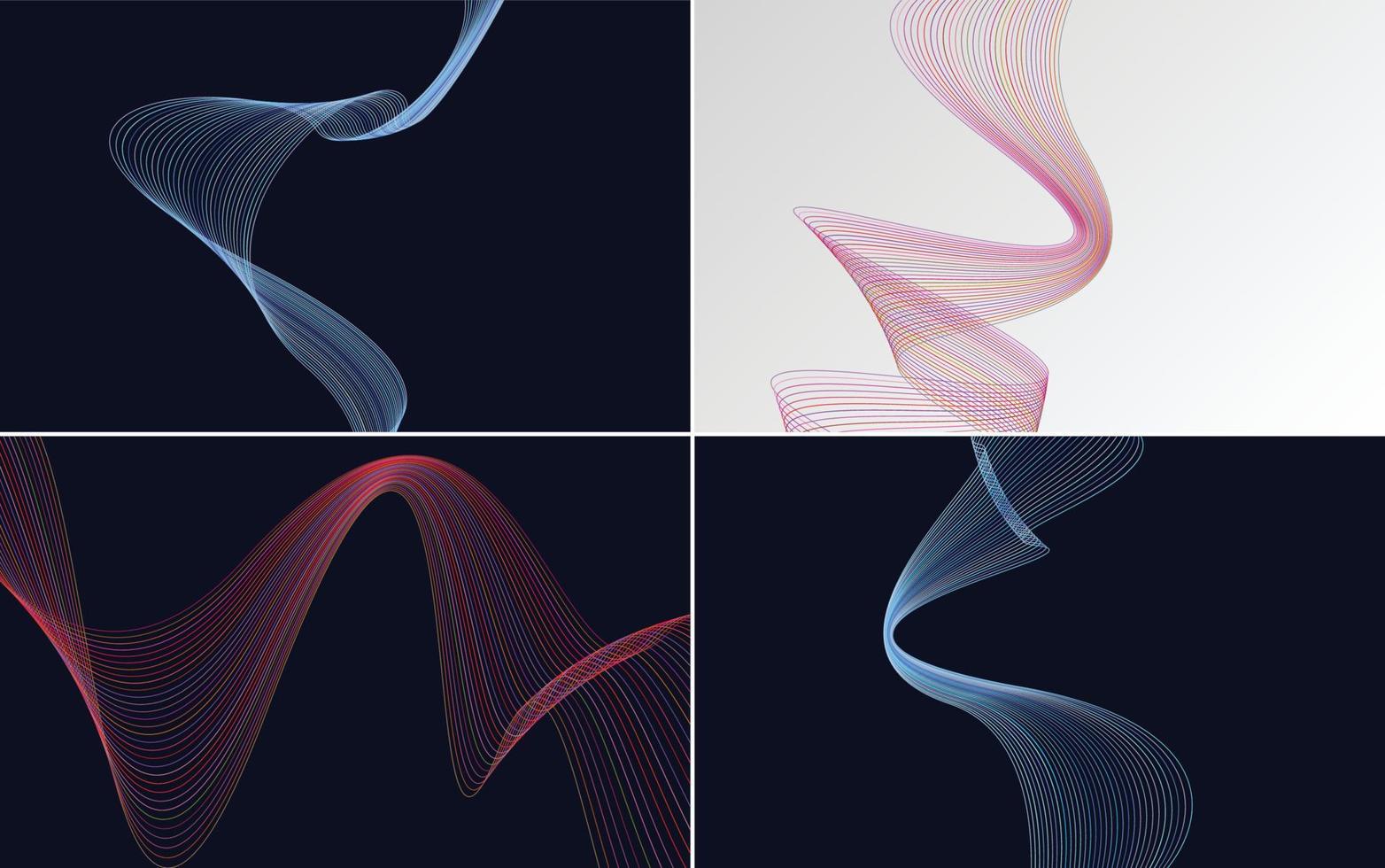 Wave curve abstract vector backgrounds for high-quality presentations. flyers. and brochures