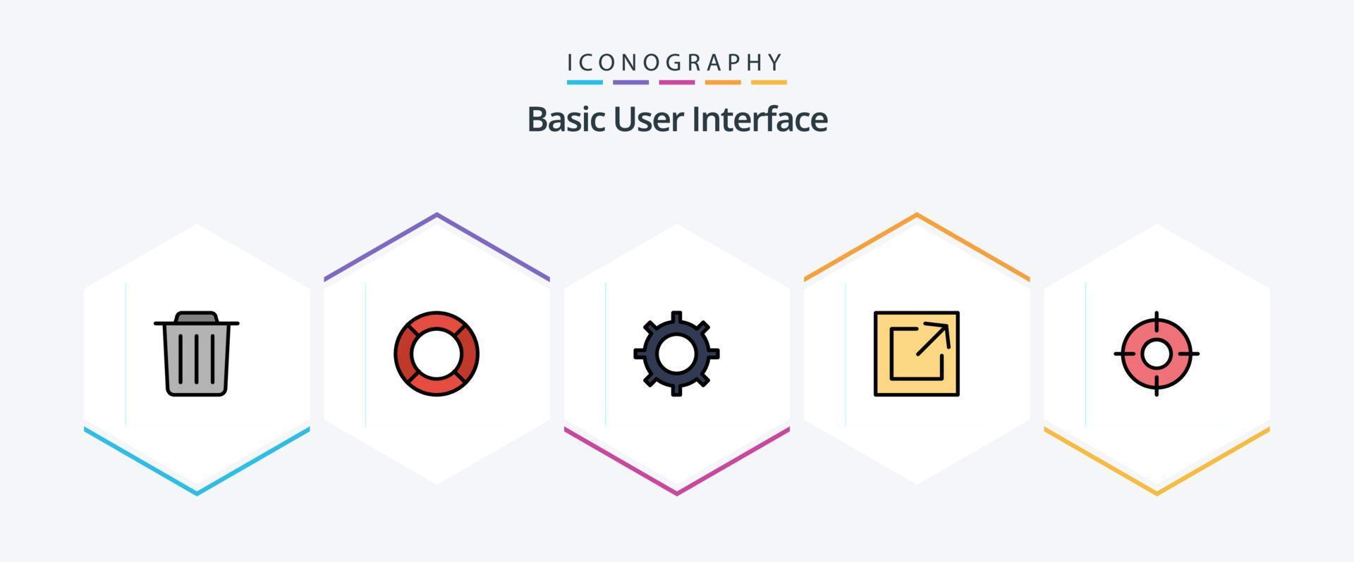 Basic 25 FilledLine icon pack including location. basic. basic. share. export vector