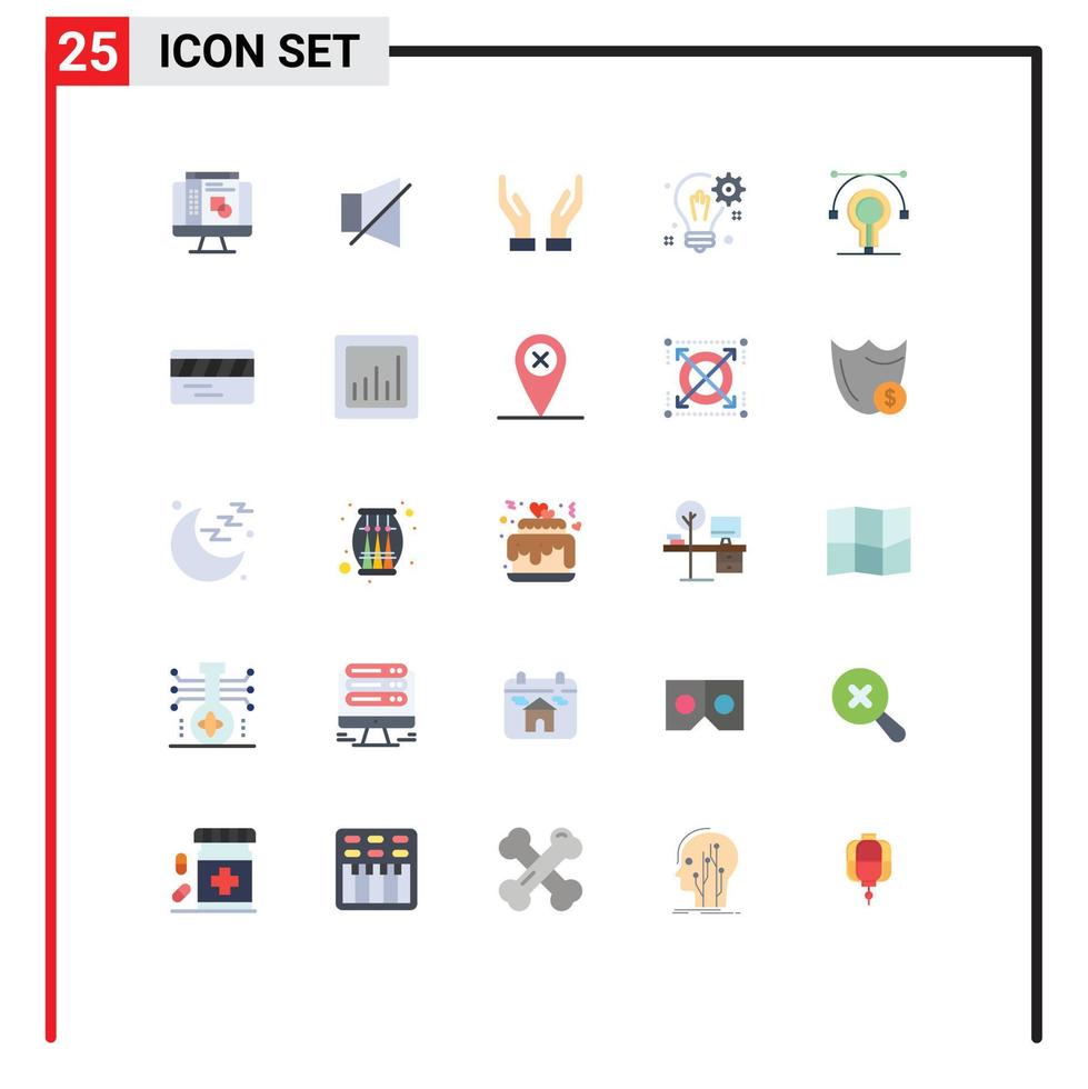 Stock Vector Icon Pack of 25 Line Signs and Symbols for idea bulb caring setting solution Editable Vector Design Elements