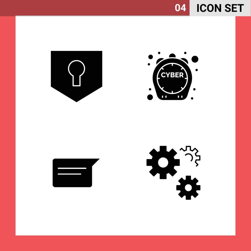 Pack of 4 creative Solid Glyphs of key basic shield discount ui Editable Vector Design Elements