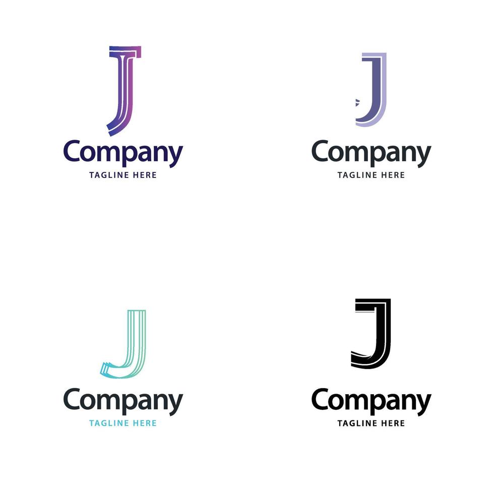 Letter J Big Logo Pack Design Creative Modern logos design for your business vector