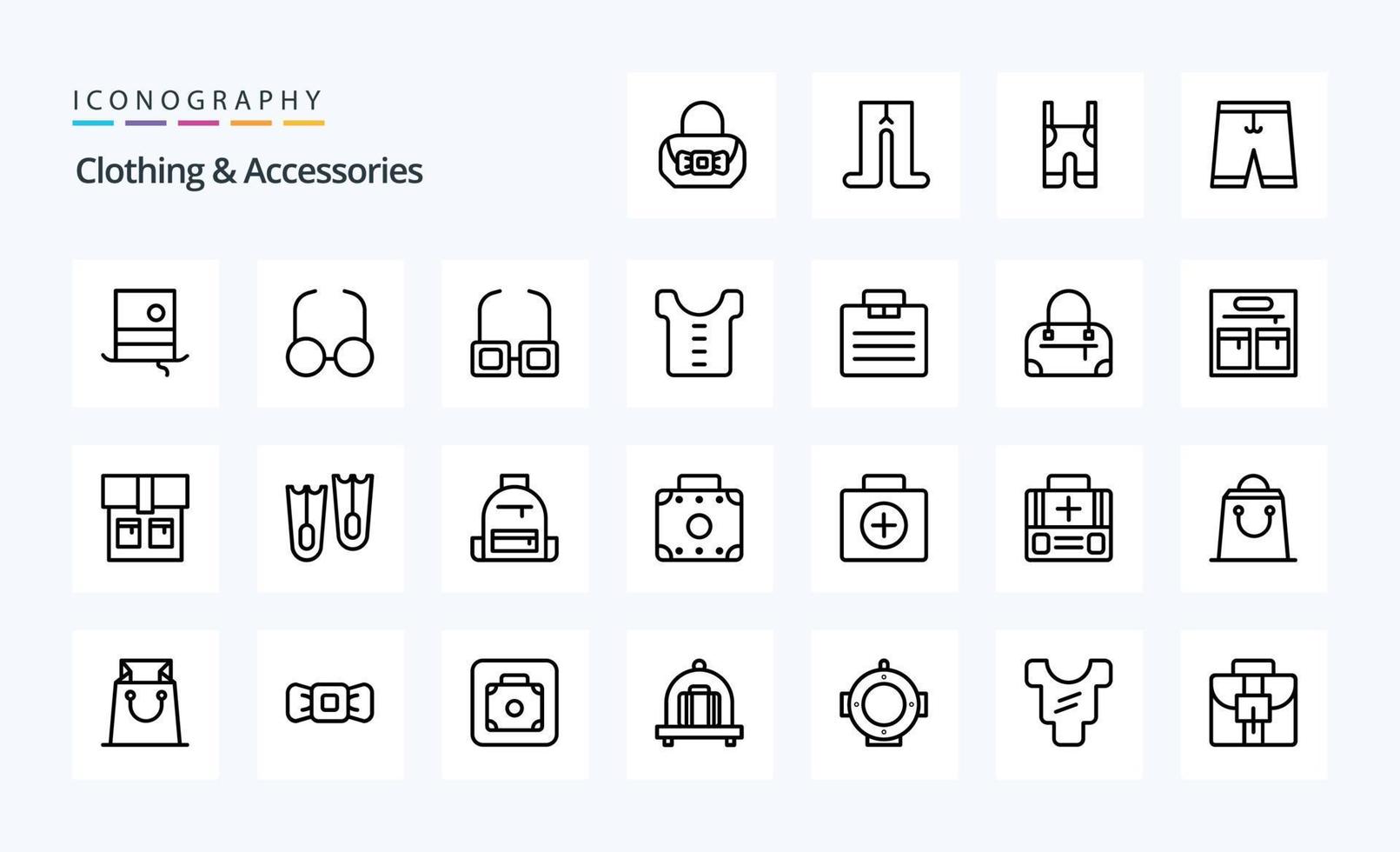 25 Clothing Accessories Line icon pack 18270009 Vector Art at Vecteezy