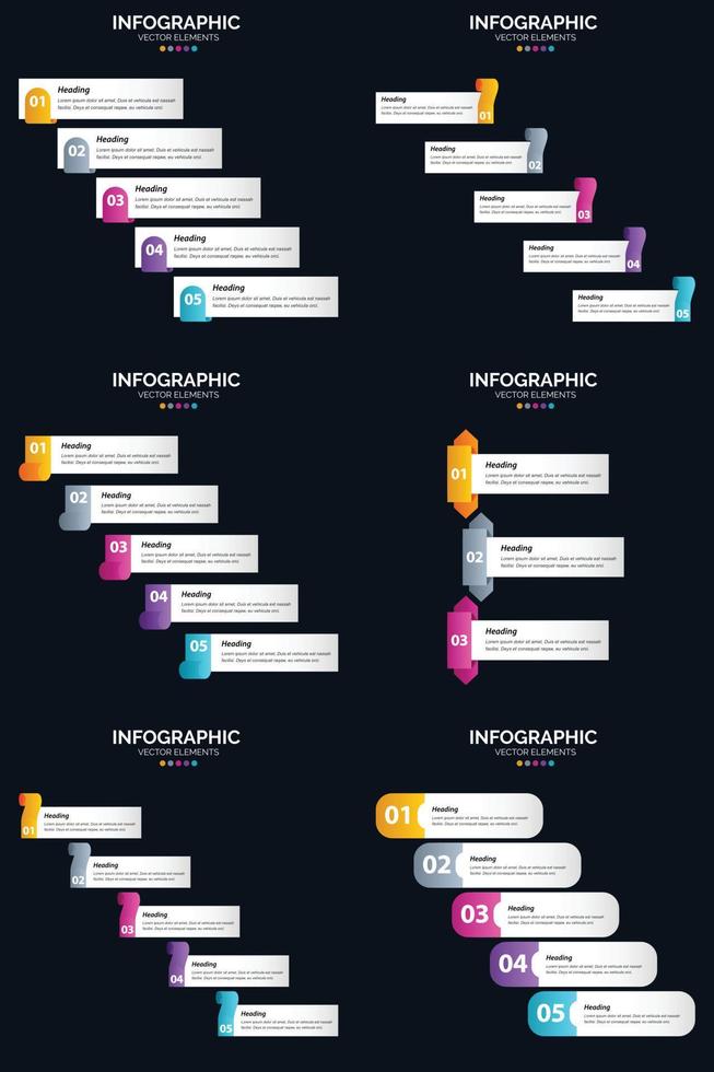 agregue un toque profesional a su presentación comercial con infografías vectoriales vector