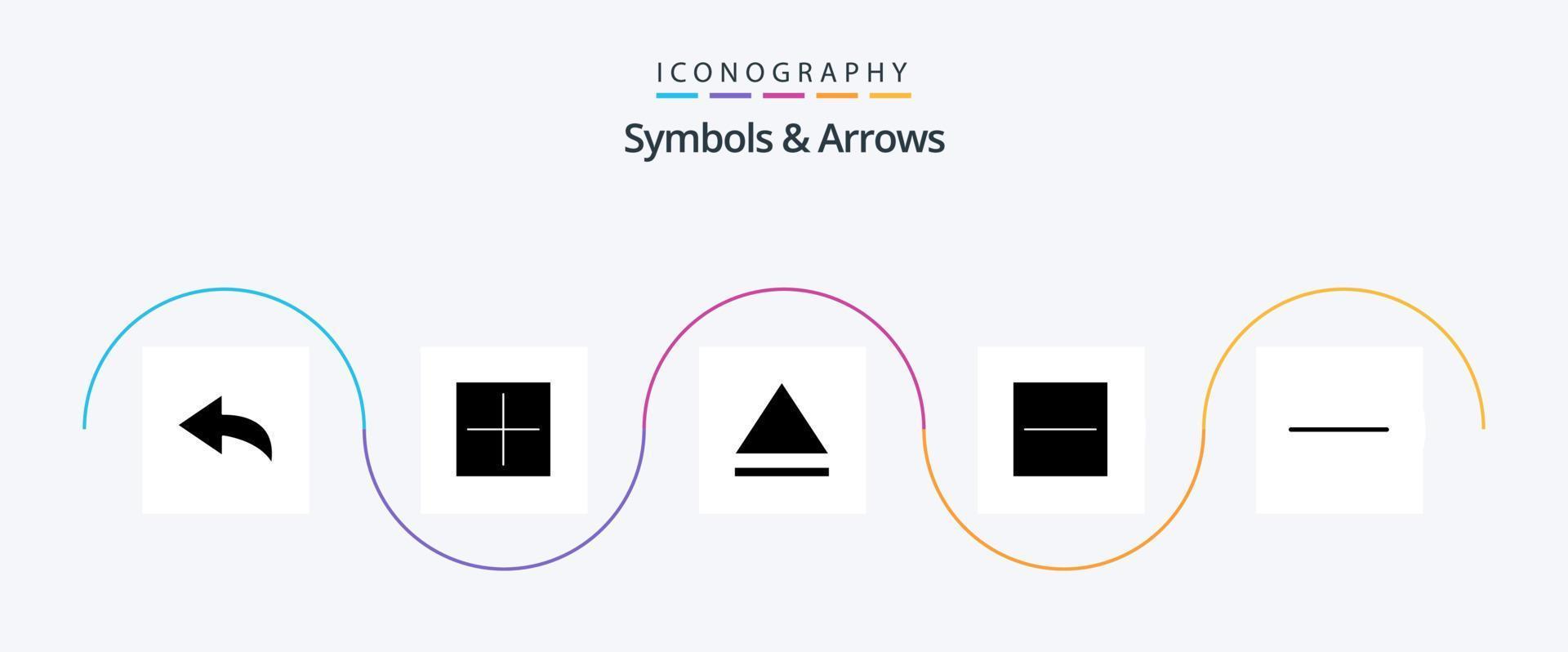 Symbols and Arrows Glyph 5 Icon Pack Including . delete. subtract vector