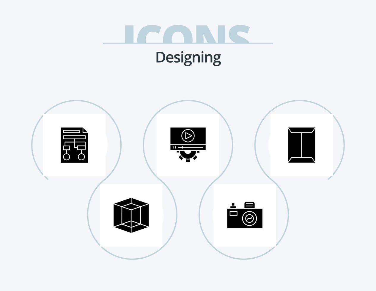 Designing Glyph Icon Pack 5 Icon Design. open. window. process. design. play vector