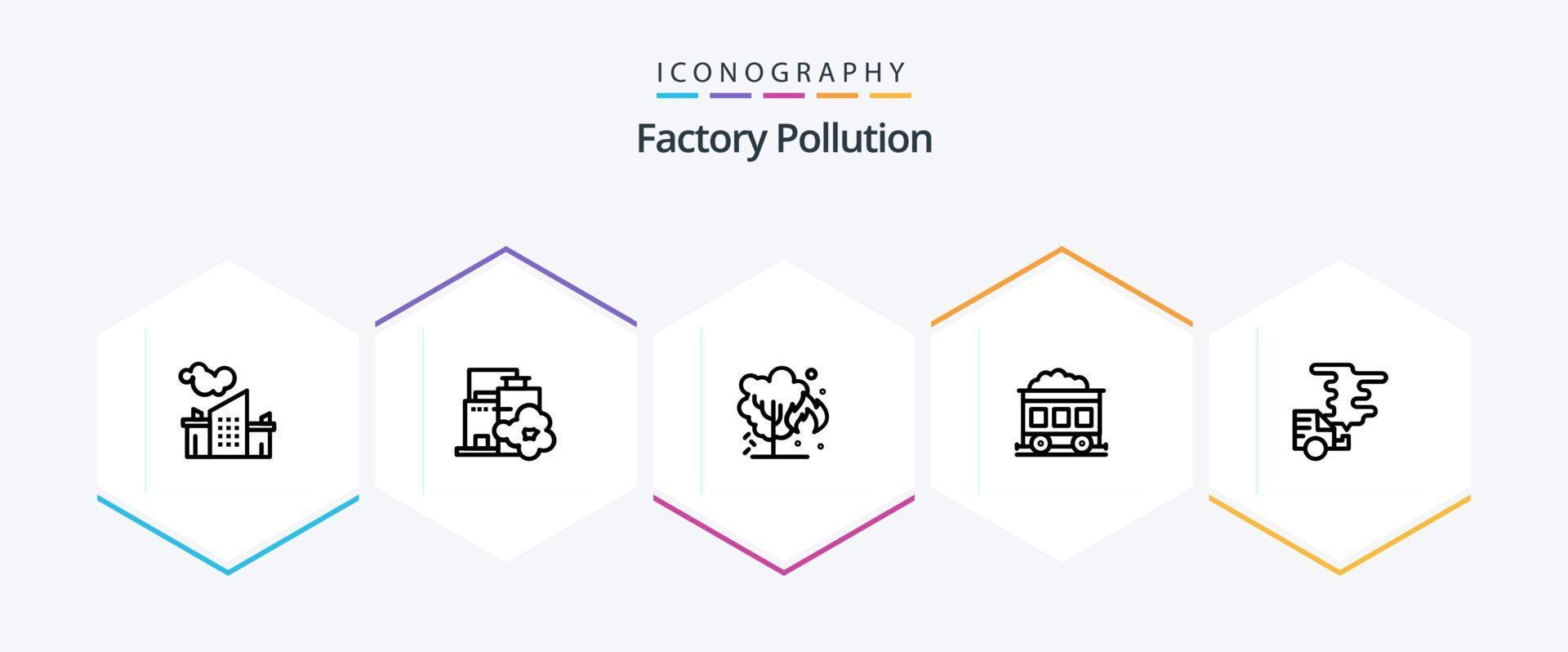 Factory Pollution 25 Line icon pack including . pollution. pollution. gas. car vector