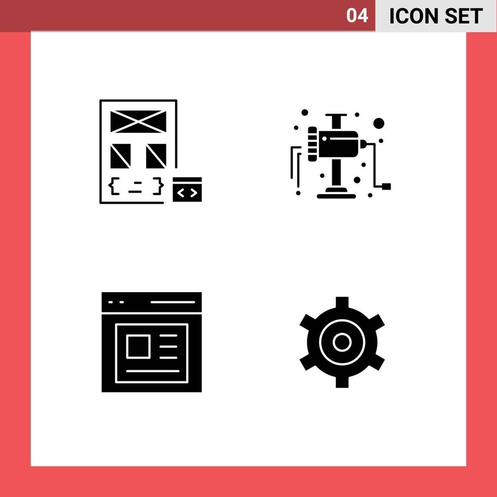 4 Creative Icons Modern Signs and Symbols of app content development manual user Editable Vector Design Elements