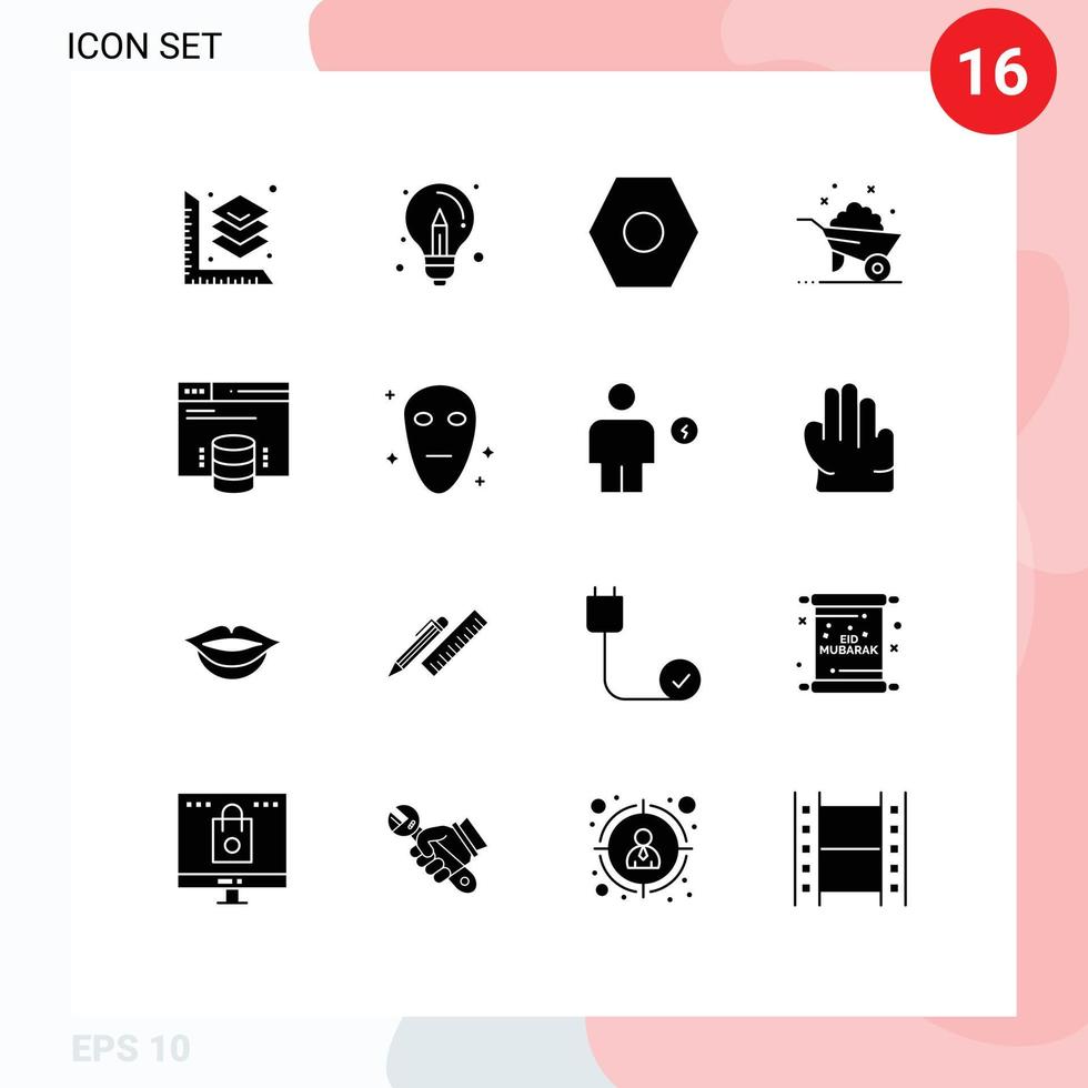 16 Creative Icons Modern Signs and Symbols of server hosting website basic spring construction Editable Vector Design Elements